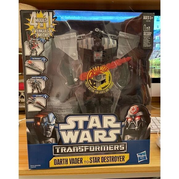 DARTH VADER TO STAR DESTROYER Star Wars Transformers Crossovers Hasbro 2011 NEW - Picture 5 of 11